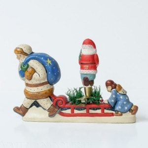 2001 Starlight with American Santa Ornament and Angel pushing Sled.