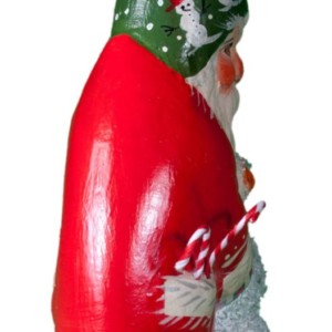 Glass Pheasant Santa with Snowman