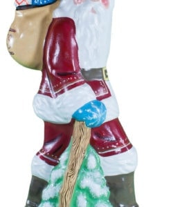 Burgundy Father Christmas with Walking Stick
