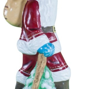 Burgundy Father Christmas with Walking Stick