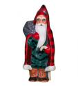 Father Christmas in Buffalo Plaid Coat