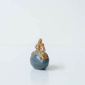Two Tiny Bunnies in Cracked Blue Egg