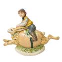 Limited Edition Boy Riding Bunny in Egg Rocker