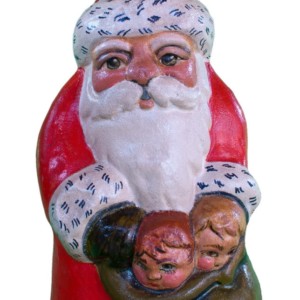 Santa with 2 Children in Sack