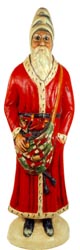 Father Christmas in Red Coat with Red Cardinal and Marionette