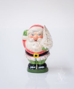 Jolly Little Santa with Bottlebrush Tree