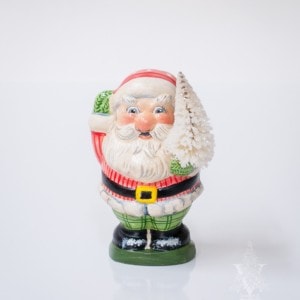 Jolly Little Santa with Bottlebrush Tree