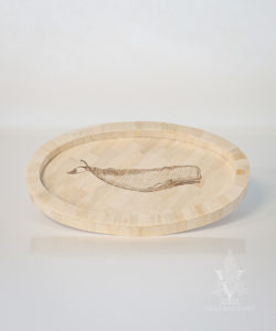 Oval Bone Tray Whale Design