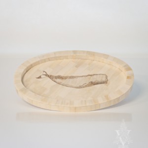 Oval Bone Tray Whale Design