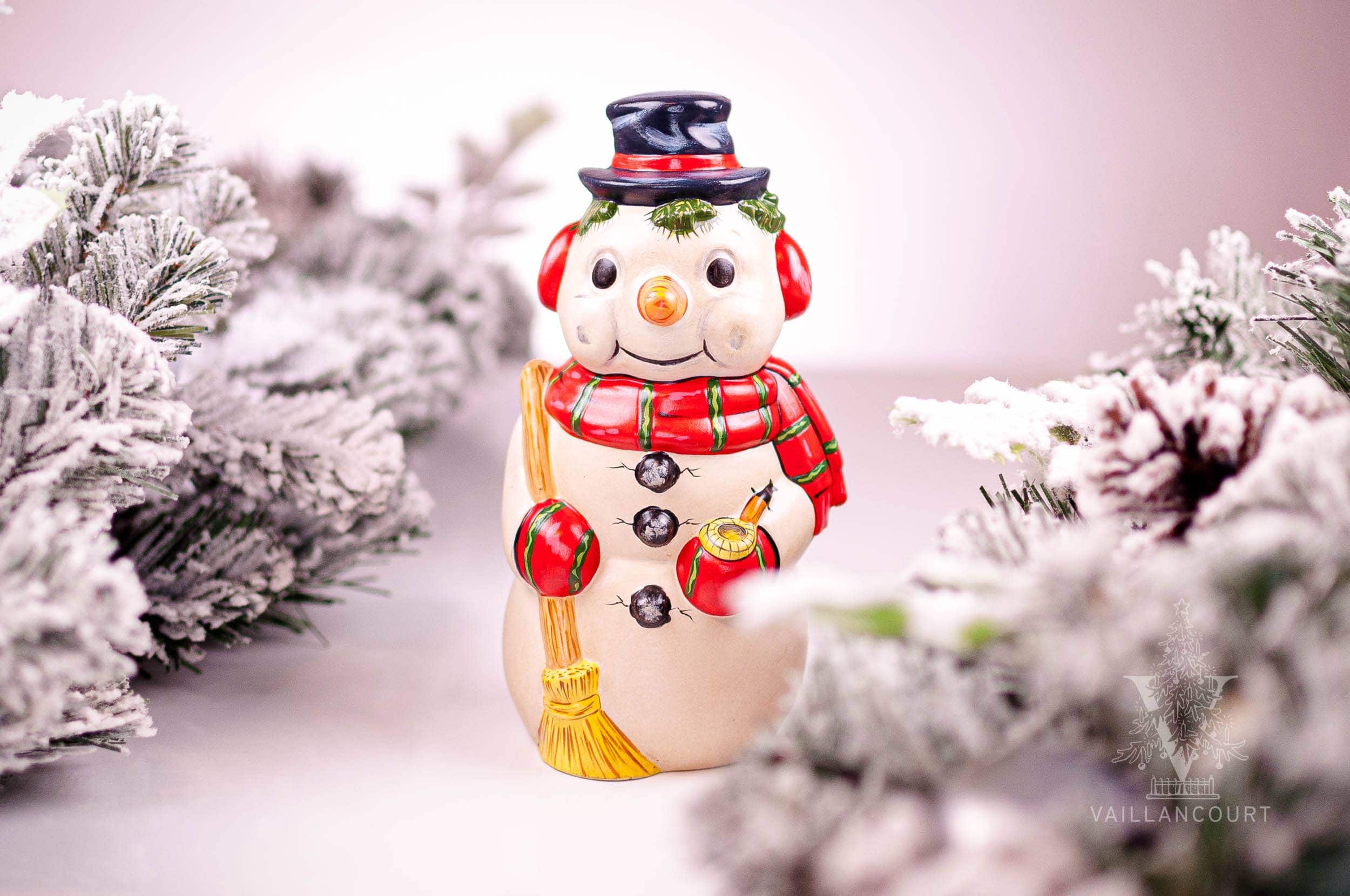 The 2020 Snowman, the newest addition to the Wintery chalkware collection.