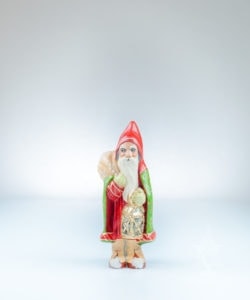 Ornate Colonial Santa with Brass Lantern