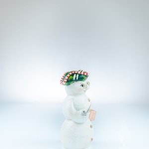 Glittered Colonial Snowman with Glasses
