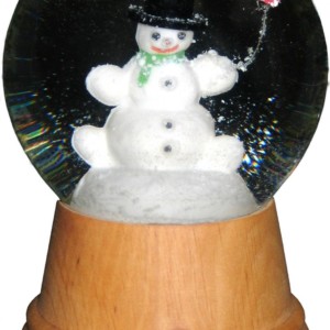 Perzy Snowglobe - Medium Snowman with wooden base