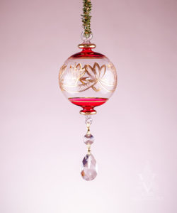 Red Ornament with Crystal