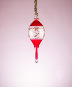 Red/Gold Etched Ornament