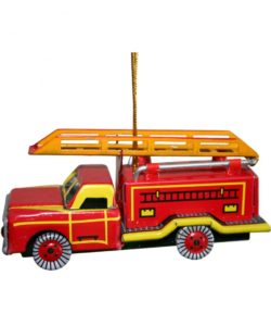 Collectible Tin Ornament Fire Truck