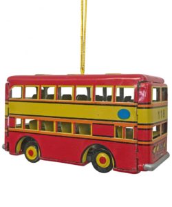 Collectible Tin Ornament Doubledecker Bus