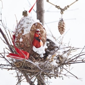Cardinal in Pinecone Ornament