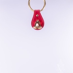 Single Brass Bell on Small Red Leather Strap