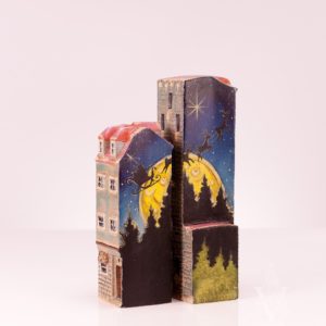 Christmas Village Two Building Set — Santa's Sleigh