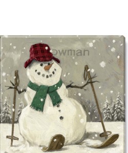 Snowman On Skis Giclee Wall Art