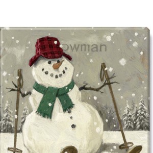 Snowman On Skis Giclee Wall Art