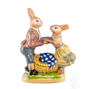 Dancing Rabbits Around Basket