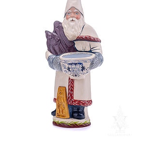 Santa with Delft Punchbowl and Ginger Cake