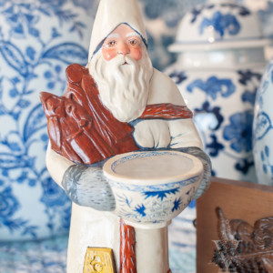 Santa with Delft Punchbowl and Ginger Cake