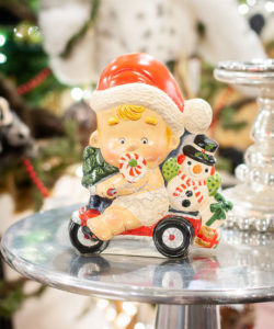 Santa Baby on Trike with Snowman