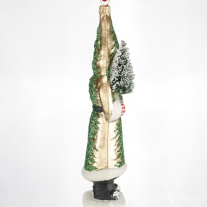 Gold Santa with Green Tree