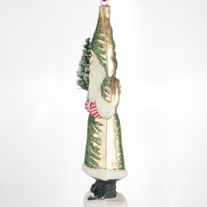 Gold Santa with Green Tree