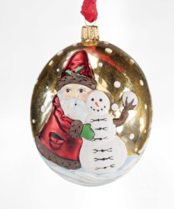 Jingle Balls™ Santa on Gold with Snowman