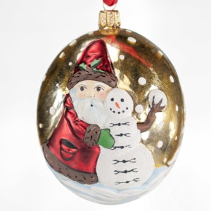 Jingle Balls™ Santa on Gold with Snowman