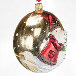 Jingle Balls™ Santa on Gold with Snowman