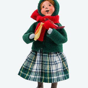 Girl with Cardinal Byers Caroler