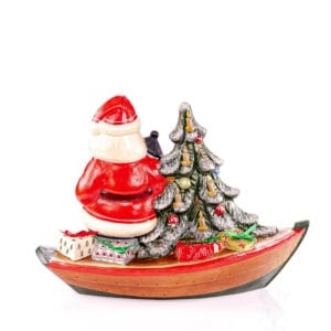 Santa Delivering Brant Point Toy On Nantucket Dory