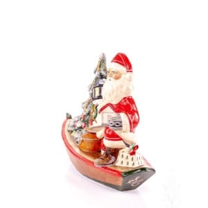 Santa Delivering Brant Point Toy On Nantucket Dory