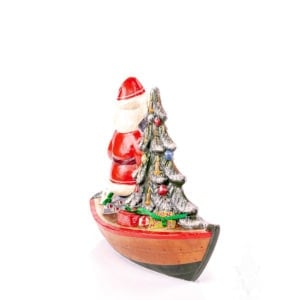 Santa Delivering Brant Point Toy On Nantucket Dory