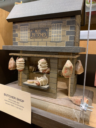 An original wooden Butcher Shop Folk Art piece created by Judi in 1985.