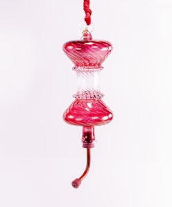 Glass Single Hummingbird Feeder (Red)