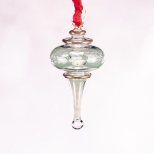 Small Etched Egyptian Glass Ornament Finial