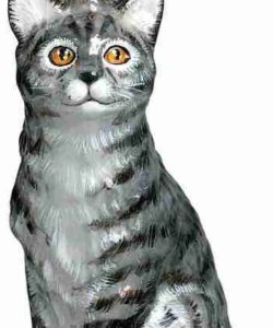 American Shorthair Cat Gray Ornament