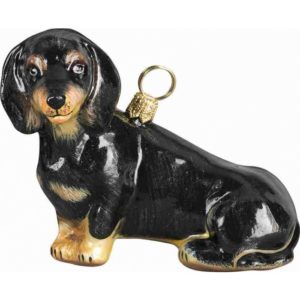 Dachsund Black Sitting Ornament