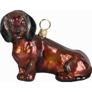 Dachsund Red Sitting Ornament