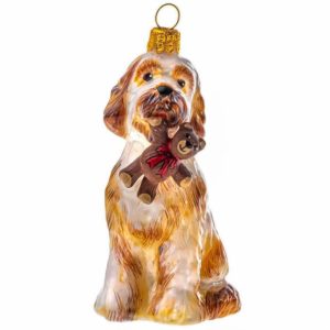 Goldendoodle with Teddy Bear Ornament