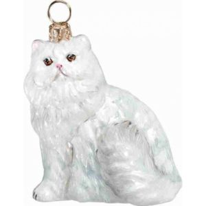 White Persian Cat Ornament