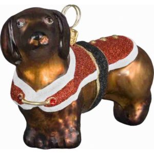 Dachhsund Santa Paws Ornament