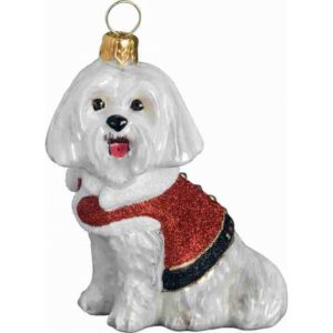 Maltese Santa Paws Ornament