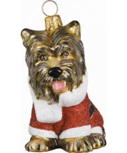 Yorkie Santa Paws Ornament